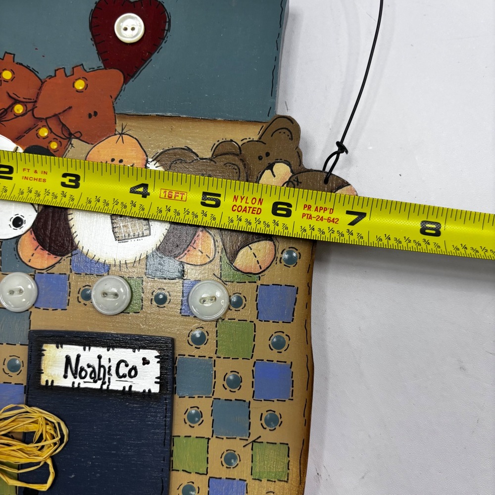 Noah & Co Folk Art‎ Wooden Wall Hanging Noah's Ark Hand Painted Artist Faulk - Picture 7 of 7